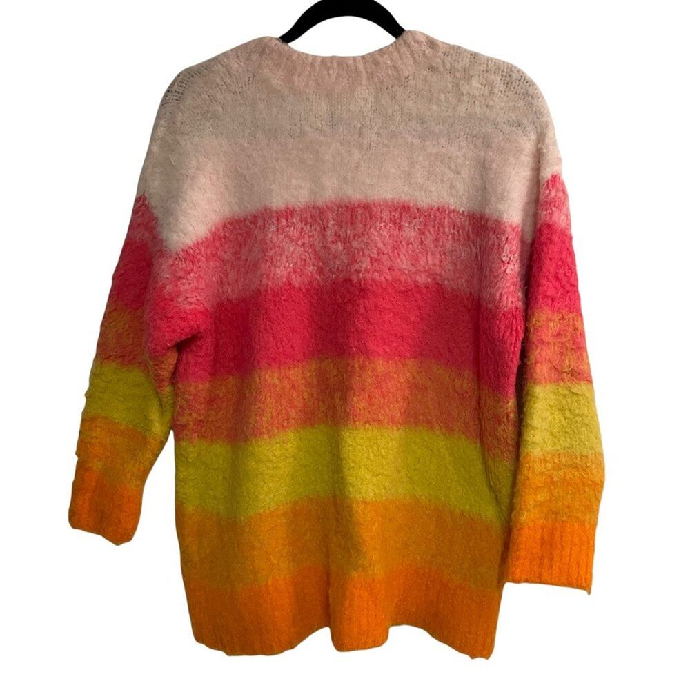 Anthropologie Sweater Rainbow Stripe Plush - Picture 3 of 8